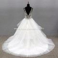 Customized Plus Size Applique beads A line Bride Wedding Dress